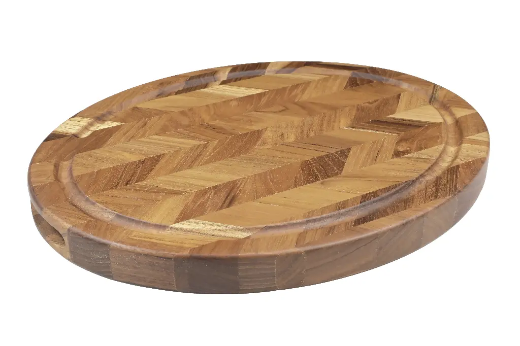 Chevron Butcher Block With Canal [M]