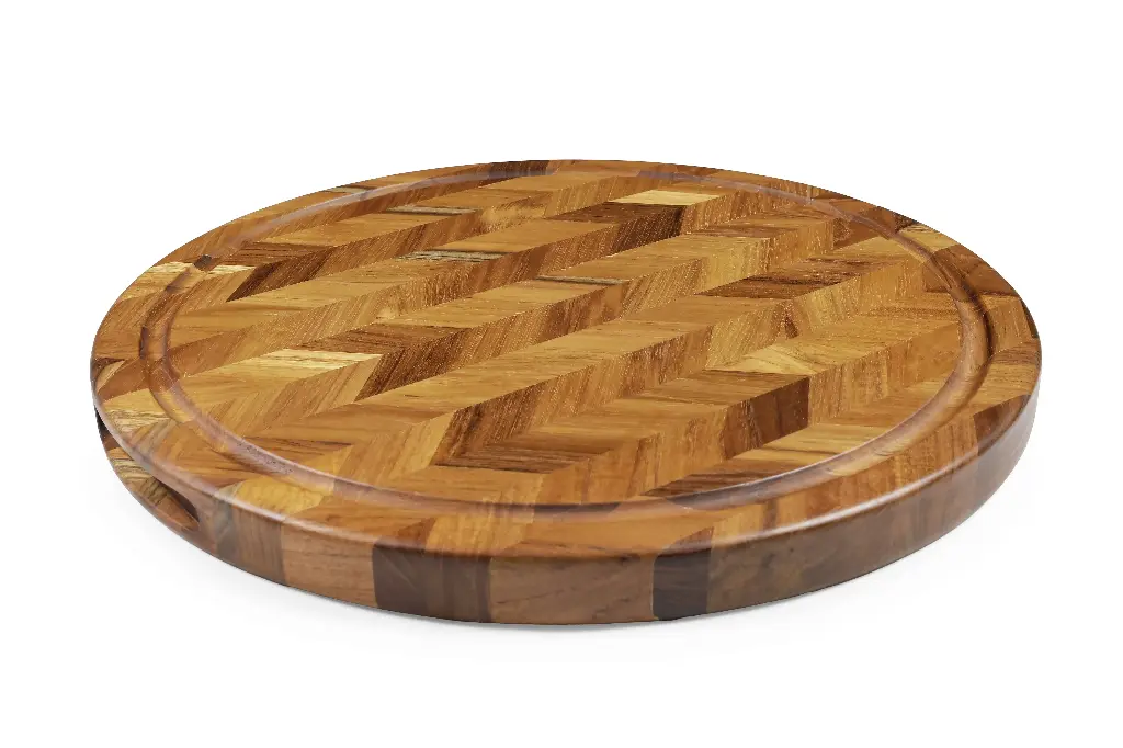 Chevron Butcher Block With Canal [XL]