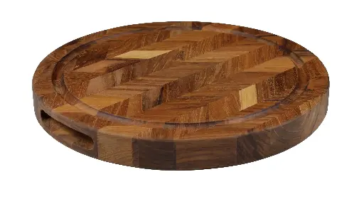 Chevron Round Butcher Block